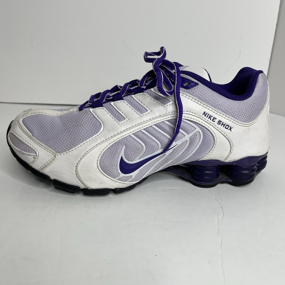 Nike Shox NZ Shoes Women's 8 White Purple Running Sneakers Modern Colorful